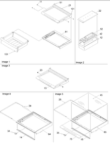 Deli, Shelves & Crisper Assy Diagram and Parts List for SSD522VS-P1320307WS  Amana Refrigerator