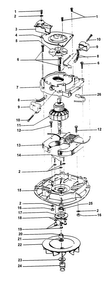 Motor Assembly Diagram and Parts List for U4159  Hoover Upright Vacuum