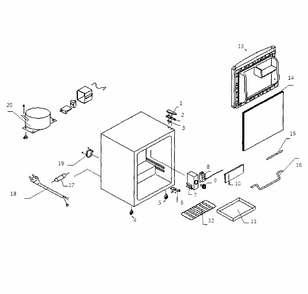 Cabinet Parts Diagram and Parts List for 25591882110  Kenmore Refrigerator