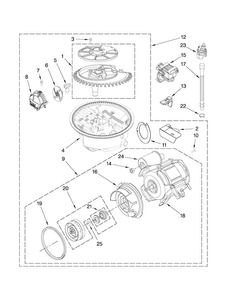 Pump And Motor Parts Diagram and Parts List for MDB8859AWB2  Maytag Dishwasher