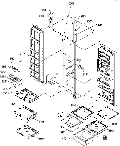 Refrigerator/freezer Shelves, Lights, & Hinges Diagram and Parts List for SR20TW-P1190102WW  Amana Refrigerator