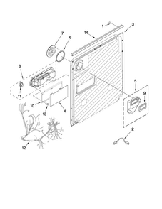 Inner Door Parts Diagram and Parts List for MDBH949AWQ3  Maytag Dishwasher