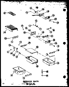 Interior Parts 20 Cu. Ft. Diagram and Parts List for T16N-P60236-48W  Amana Refrigerator