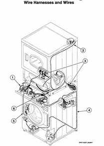 Wire Harness Diagram and Parts List for LTZA9AWN0902  Speed Queen Washer Dryer Combo