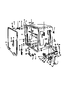 Tub Details Diagram and Parts List for DCR-225-1C-OM  Caloric Dishwasher