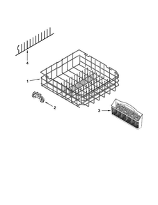 Lower Rack Parts Diagram and Parts List for MDB4709AWB0  Maytag Dishwasher