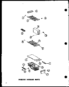 Freezer Interior Parts Diagram and Parts List for SRI-22E-A-P74870-11WA  Amana Refrigerator