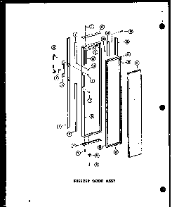 Freezer Door Assy Diagram and Parts List for SD19W-C-P60340-23WC  Amana Refrigerator