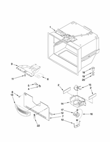 Freezer Liner Parts Diagram and Parts List for GB2526PEKW4  Amana Refrigerator