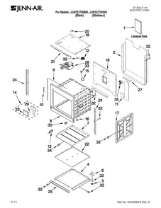 Oven Parts Diagram and Parts List for JJW2327WS00  Jenn-Air Wall Oven