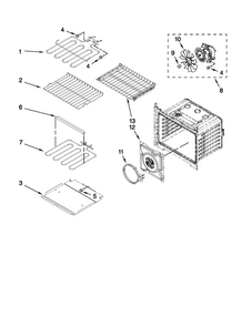 Internal Oven Parts Diagram and Parts List for MMW9730AB00  Maytag Microwave