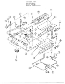 Gas/top Burner/oven Control System Diagram and Parts List for 68-2598  Hardwick Range