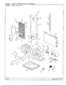 Unit Compartment And System Diagram and Parts List for 24522-7A  Admiral Refrigerator