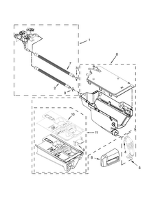 Dispenser Parts Diagram and Parts List for MHW4000BW1  Maytag Washer