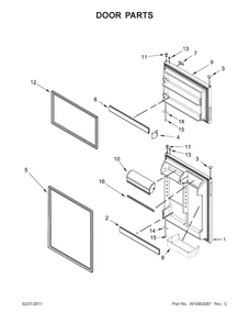Door Parts Diagram and Parts List for MRT311FFFM00  Maytag Refrigerator