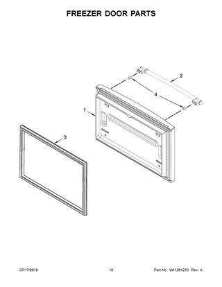 Freezer Door Parts Diagram and Parts List for MFF2258FEZ02  Maytag Refrigerator