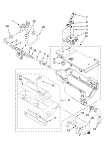 Dispenser Parts Diagram and Parts List for MHWE500VW10  Maytag Washer