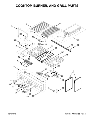 Part Location Diagram of W11516484 Whirlpool GRATE-GRIL