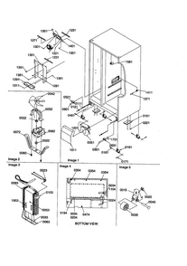 Drain Systems, Rollers/evaporator Diagram and Parts List for SBD21VE-P1315502WE  Amana Refrigerator