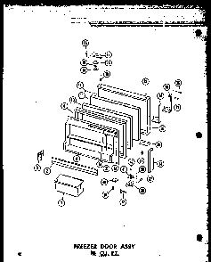 Freezer Door Assy 18 Cu. Ft. Diagram and Parts List for T16N-C-P60236-42WC  Amana Refrigerator