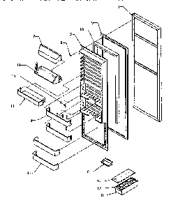 Refrigerator Door Diagram and Parts List for SX22SE-P1190201WE  Amana Refrigerator