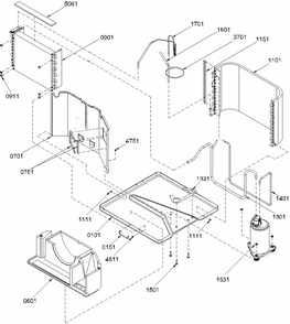 Chassis Assembly Diagram and Parts List for 10M52TB-P1230808R  Amana Air Conditioner
