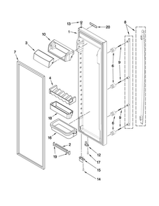 Refrigerator Door Parts Diagram and Parts List for JCB2585WES01  Jenn-Air Refrigerator