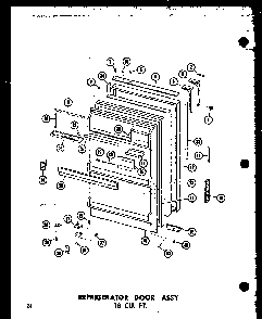 Refrigerator Door Assy 18 Cu. Ft. Diagram and Parts List for TC18B-P73500-7W  Amana Refrigerator