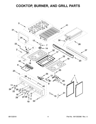 Cooktop, Burner, And Grill Parts Diagram and Parts List for JGRP636HL00  Maytag Range