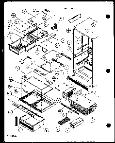 Cabinet Interior Diagram and Parts List for BX20QL-P1125510WL  Amana Refrigerator