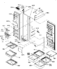 Refrigerator/freezer Shelves, Lights, And Hinges Diagram and Parts List for SRD25TPSE-P1190310WE  Amana Refrigerator
