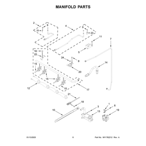 Manifold Parts Diagram and Parts List for VRGW3162RS0  Crosley Range