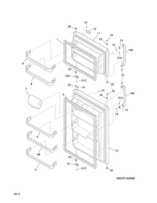 Doors Diagram and Parts List for CRT182NBB  Crosley Refrigerator