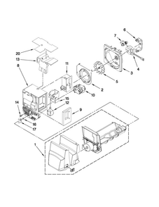 Motor And Ice Container Parts Diagram and Parts List for MFI2665XEB2  Maytag Refrigerator