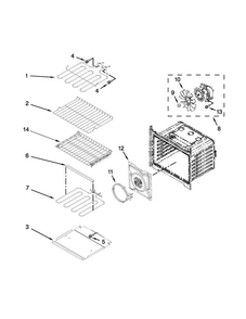 Internal Oven Parts Diagram and Parts List for MEW9530DS00  Maytag Wall Oven