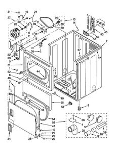 Cabinet Parts Diagram and Parts List for 3RMED4905TW2  Maytag Dryer
