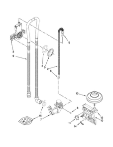 Fill, Drain And Overfill Parts Diagram and Parts List for ADB1400PYB4  Amana Dishwasher
