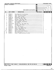 Freezer Compartment Page 2 Diagram and Parts List for 21090-0A  Admiral Refrigerator