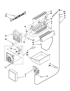 Icemaker Parts Diagram and Parts List for MBF1953YEW3  Maytag Refrigerator