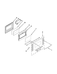 Lower Door Parts Diagram and Parts List for MGT8655XW03  Maytag Range