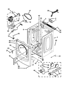 Cabinet Parts Diagram and Parts List for MGD9000YG2  Maytag Dryer