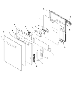 Control Panel & Door Diagram and Parts List for MDB8951AWB10  Maytag Dishwasher