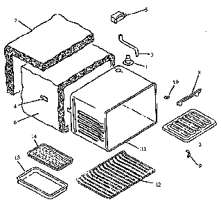 Oven Assy Diagram and Parts List for CARH664E-P1142622NE  Amana Range