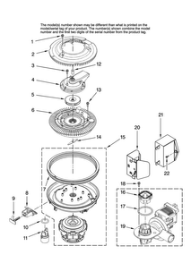 Pump And Motor Parts Diagram and Parts List for JDB1080AWB36  Jenn-Air Dishwasher