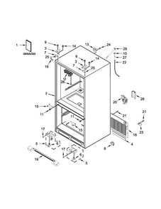 Cabinet Parts Diagram and Parts List for MFF2558FEH00  Maytag Refrigerator