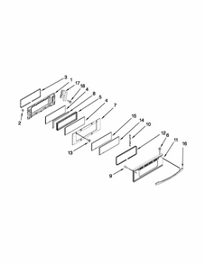Upper Door Parts Diagram and Parts List for MER6741BAS17  Maytag Range