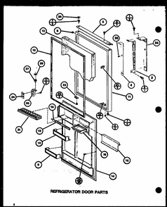 Refrigerator Door Parts (tli18j/p7739025w) (tl18j/p7739024w) Diagram and Parts List for TL8J-P7739024W  Amana Refrigerator