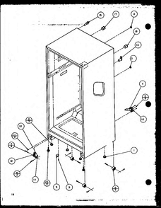 Cabinet Bottom And Back Diagram and Parts List for TZI21Q2E-P1111714WE  Amana Refrigerator