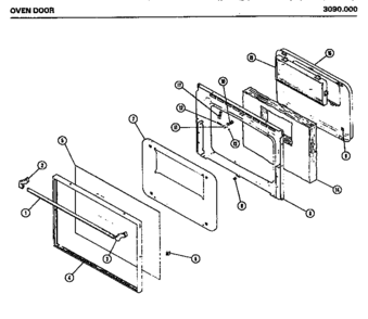 04 - OVEN DOOR Diagram and Parts List for 3090000  Maytag Microwave