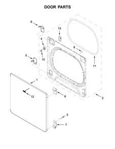 Door Parts Diagram and Parts List for MEDB835DC3  Maytag Dryer